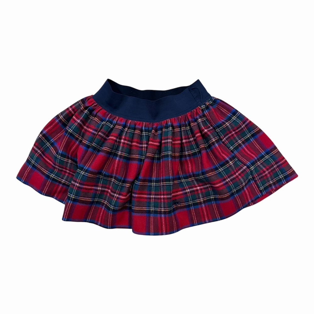Vintage Y2K Abercrombie & Fitch Mini Skirt S Red Plaid Wool Elastic Waist